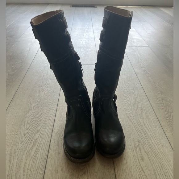 Bed Stu Dorset Women’s Leather Moto Style Boots with Buckles 7.5 - Picture 7 of 11